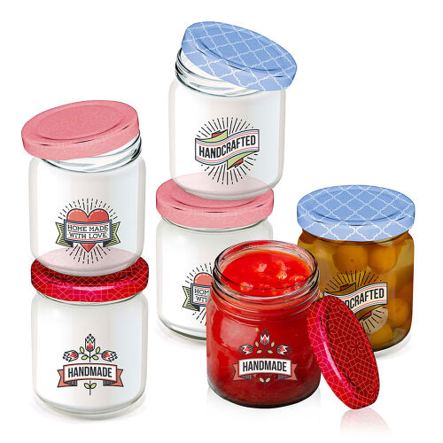 6er Set Schraubgläser mit Sprüchen
