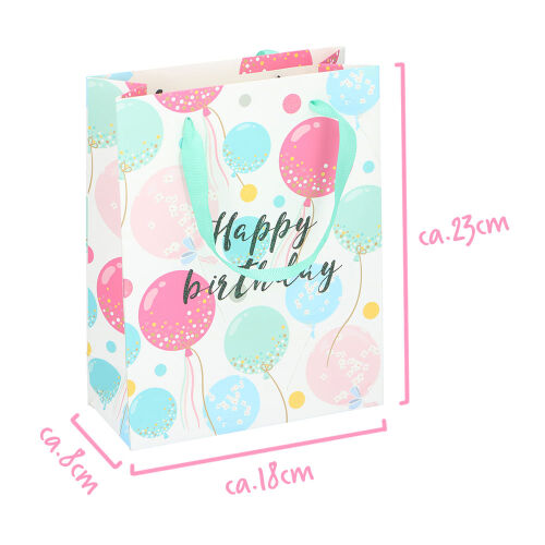 PARNOG Geburtstags-Geschenktüte – 33 Cm, Silber, Mit Seidenpapier & Karte, Wiederverwendbar