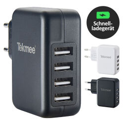 Tekmee 4er USB Schnelllade-Adapter Netzteil 24W