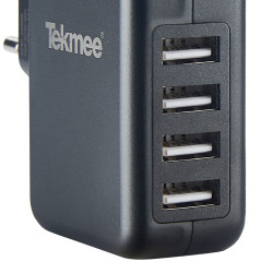 Tekmee 4er USB Schnelllade-Adapter Netzteil 24W