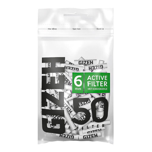 GIZEH BLACK Active Filter 6mm 50er Beutel