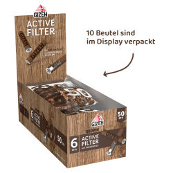 GIZEH BROWN Active Filter 6mm 50er Beutel