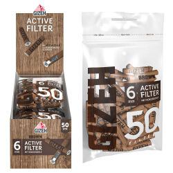 GIZEH BROWN Active Filter 6mm 50er Beutel