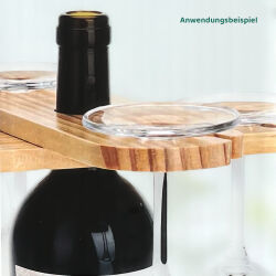 Weinglashalter aus Bambusholz für 4 Weingläser