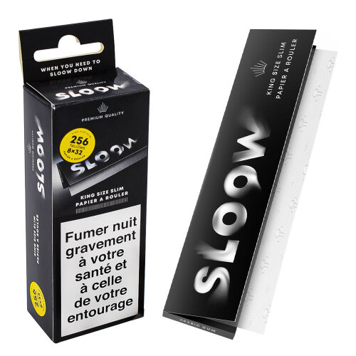 Sloow Black King Size Slim 8 Heftchen je 32 Blatt im Blister