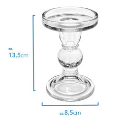 Kerzenhalter Glas ca.13,5x8,5cm