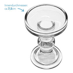 Kerzenhalter Glas ca.13,5x8,5cm