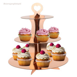 Cupcake Etagere mit 3 Ablagen - Rosegold-farbig