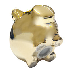Spardose als Schwein ca.12x9cm - Gold-farbig