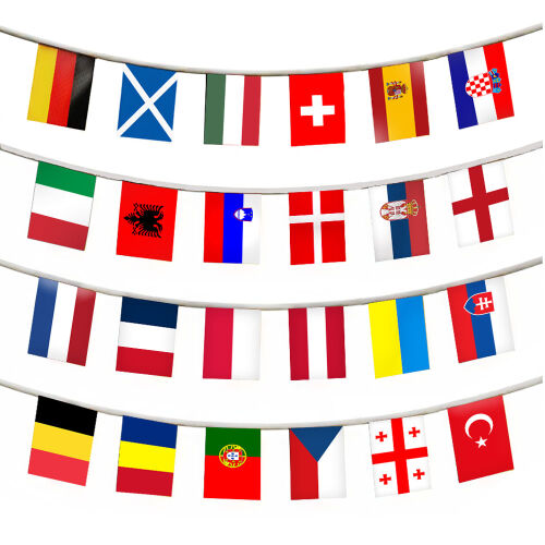 Flaggenkette 24 europäische Länder ca.7m