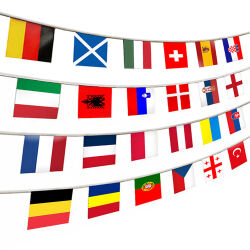 Flaggenkette 24 europäische Länder ca.7m