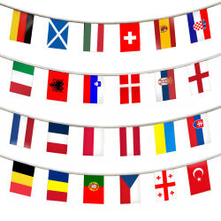 Flaggenkette 24 europäische Länder ca.7m