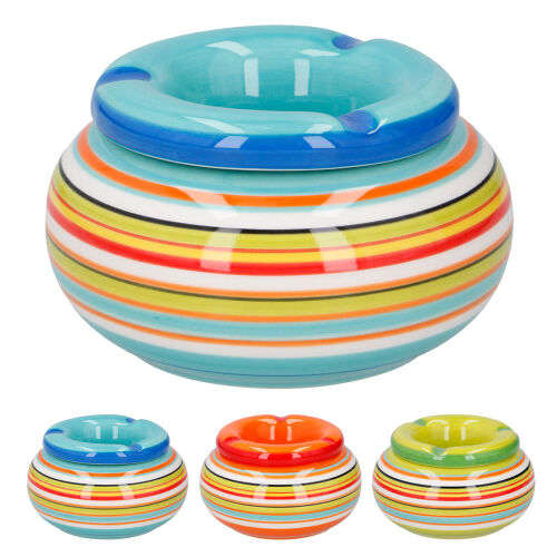 Aschenbecher Streifen Design Keramik ca.11x6cm