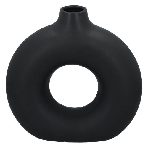 Vase rund Keramik Schwarz ca. 31cm