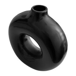 Vase rund Keramik Schwarz ca. 31cm