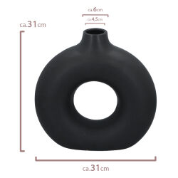 Vase rund Keramik Schwarz ca. 31cm
