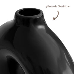 Vase rund Keramik Schwarz ca. 31cm