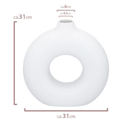 Vase rund Keramik weiß ca. 31cm