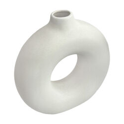 Vase rund Keramik weiß ca. 31cm