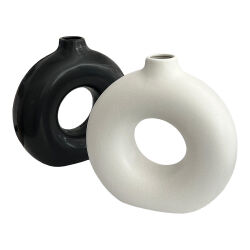 Vase rund Keramik weiß ca. 31cm