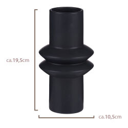 Vase Keramik " Zylinder Style " Schwarz ca.19,5cm