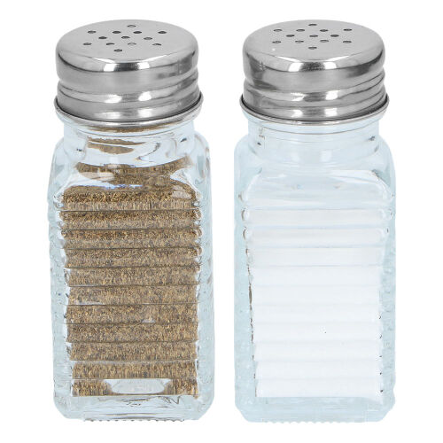 Salz & Pfefferstreuer Set Wellen-Design Glas - Alpina