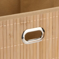 Aufbewahrungsbox mit Bambus front & Grifföse ca.31x31x31cm