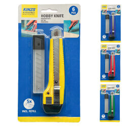 Cuttermesser mit 5 Ersatzklingen ca.17mm - KINZO (Farbe:...